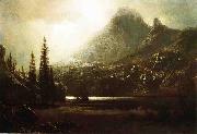 Albert Bierstadt By_a_Mountain_Lake oil